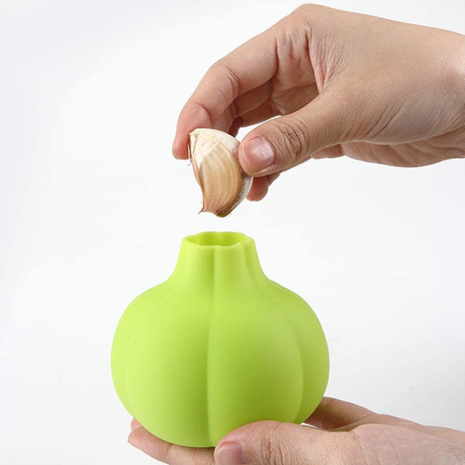 Your Brand Silicone Garlic Peeler in Green for Easily Removing Garlic Skins