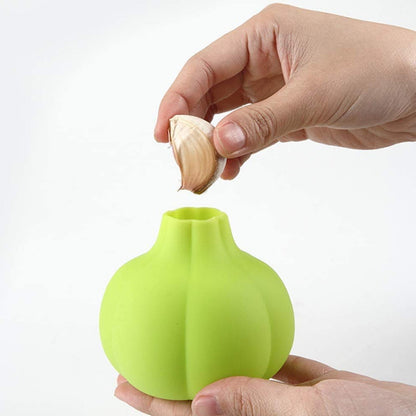 Your Brand Silicone Garlic Peeler in Green for Easily Removing Garlic Skins