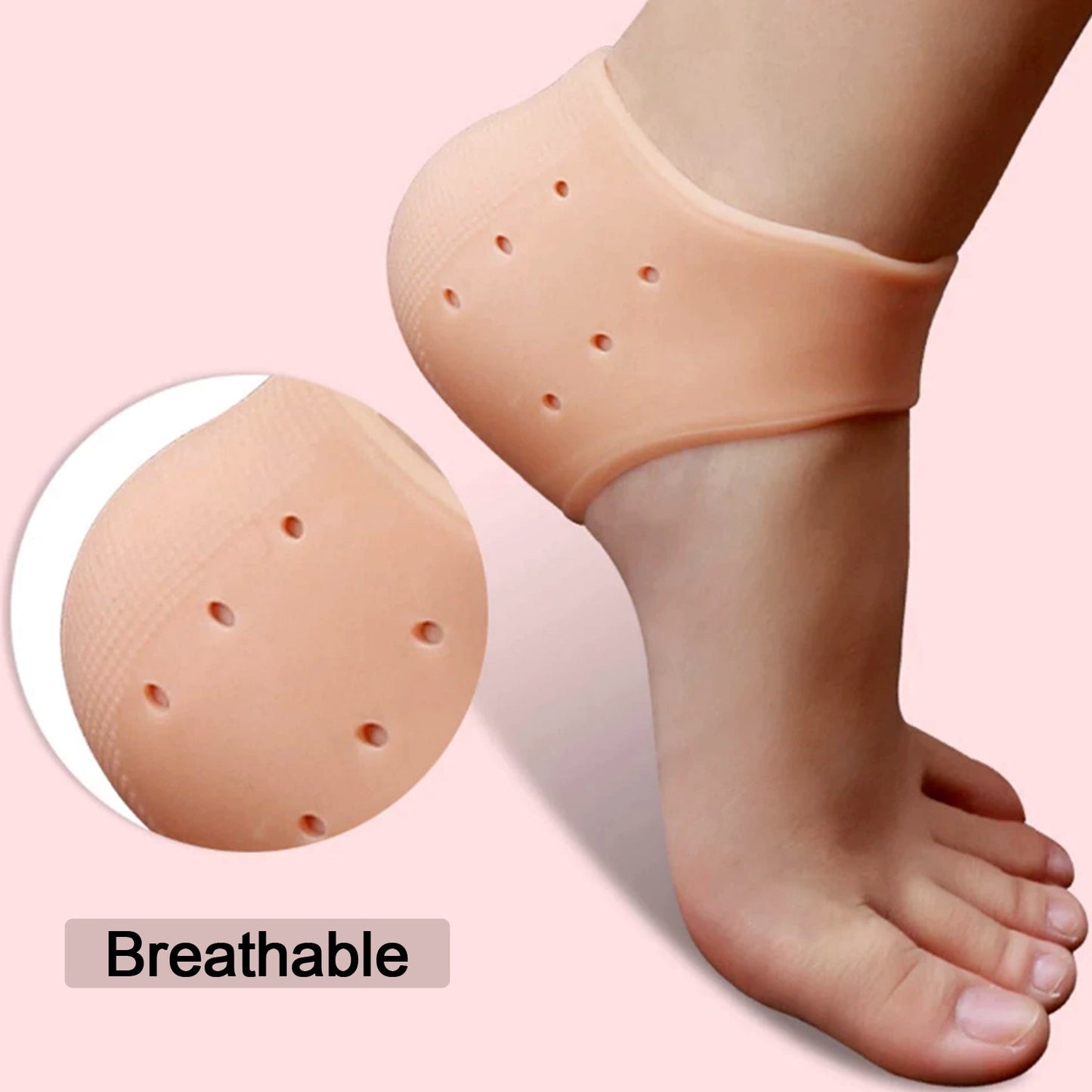 Breathable silicone heel moisturizing socks for soft and smooth feet, perfect for daily use.