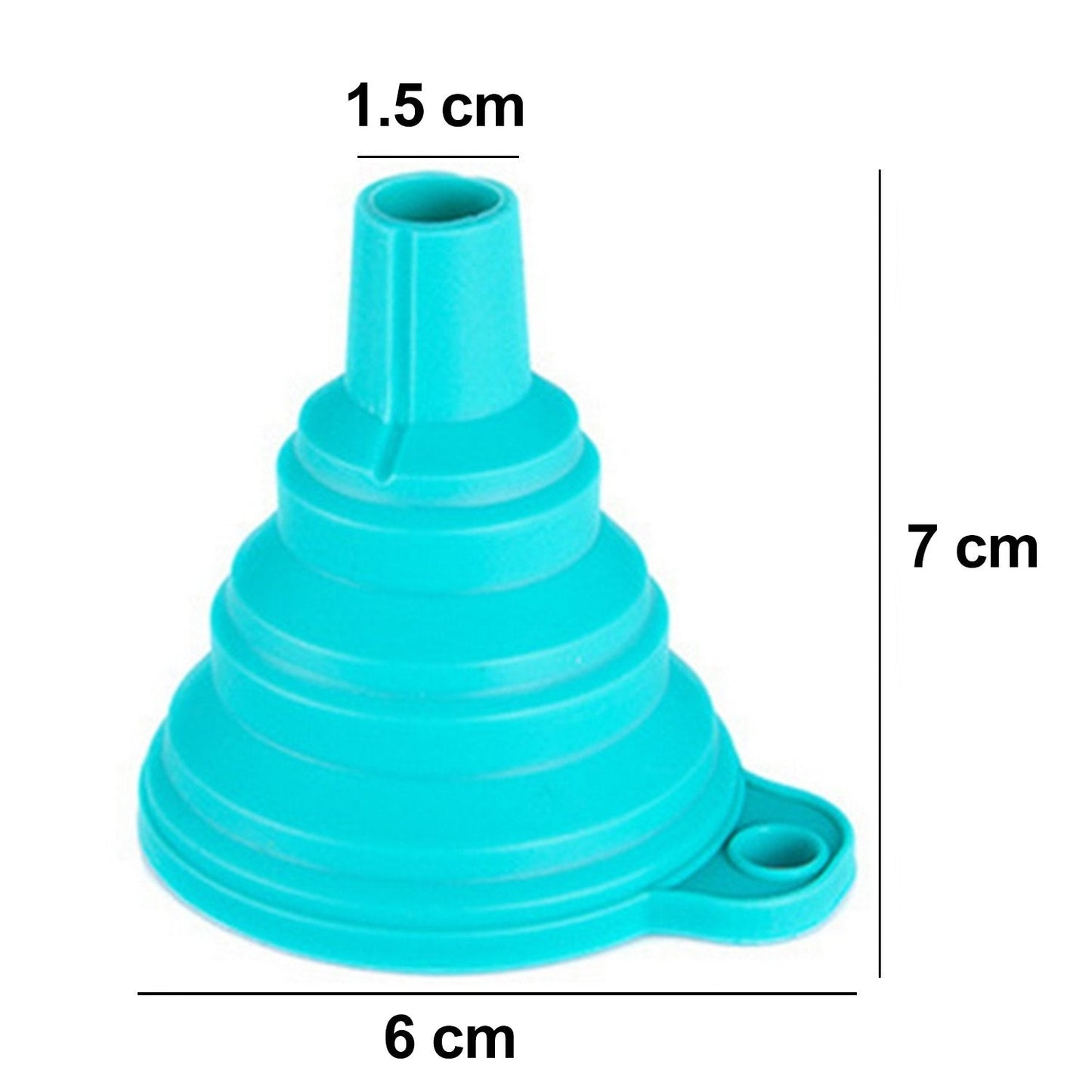 Silicone kitchen funnel in blue, collapsible for easy storage and perfect for pouring liquids