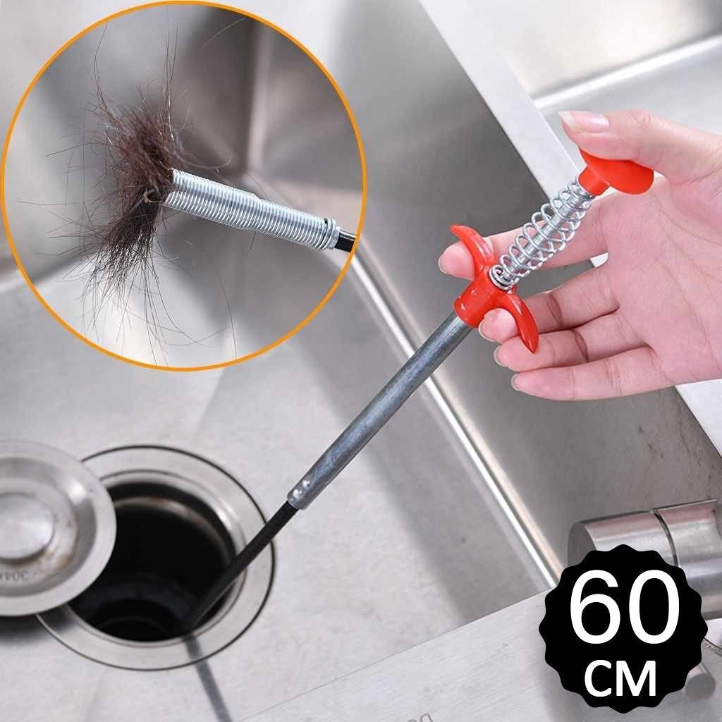 Your Brand sink drain cleaning tool with 60 cm length for effective hair and debris removal