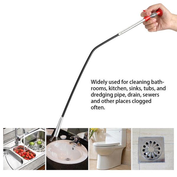 Your Brand sink drain cleaning tool designed for unclogging sinks, bathtubs, and drains easily.