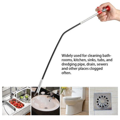 Your Brand sink drain cleaning tool designed for unclogging sinks, bathtubs, and drains easily.