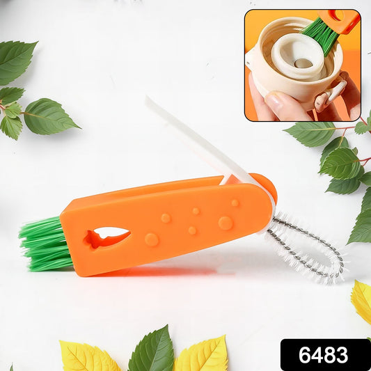 3-in-1 Multifunctional Cleaning Brush Set – Mini Bottle, Cup & Lid Cleaner (1 Pc) Your Brand