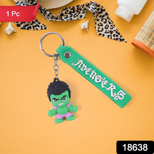 Cute Cartoon Silicone 3D Key Chain with Metal Hook & Strap (Pack of 1) Your Brand