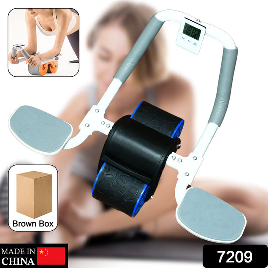 Abdominal Roller Wheel, Automatic Rebound Sponge Handle, Double Wheel Abdominal Roller, Non-Slip Timer Function with Elbow Support for Exercises for Body Fitness Strength Training Home Gym Your Brand