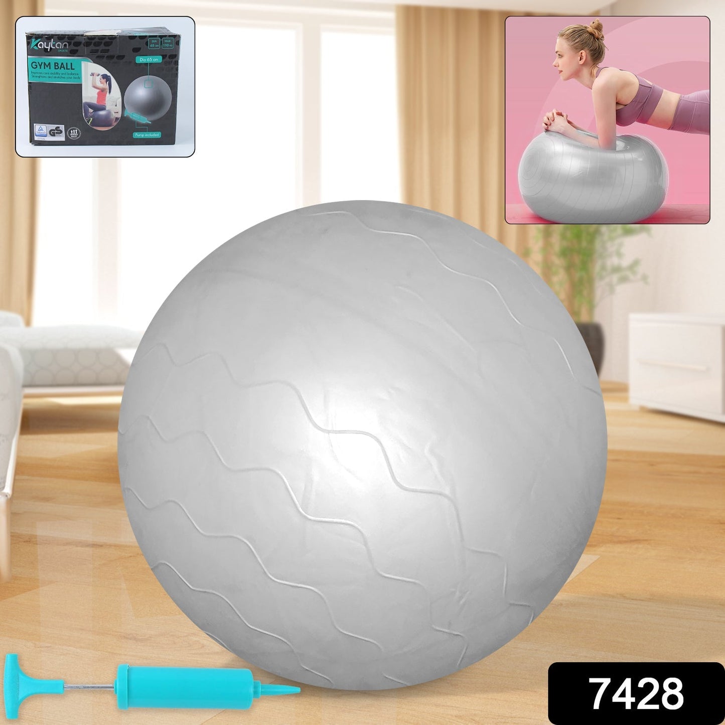 Heavy Duty Gym Ball Non-Slip Stability Ball with Foot Pump for Total Body Fitness Your Brand