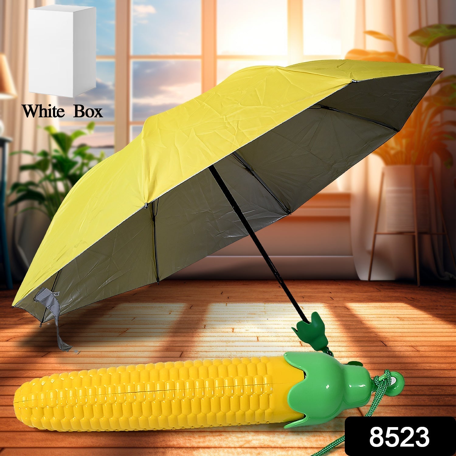 Vegetable shaped Folding Umbrella, Plastic Case Creative Fashion Folding Mini Sun Shade Rain Umbrella, Unique Umbrella, Sun & UV Protection, Cute Design (1 Pc) Your Brand