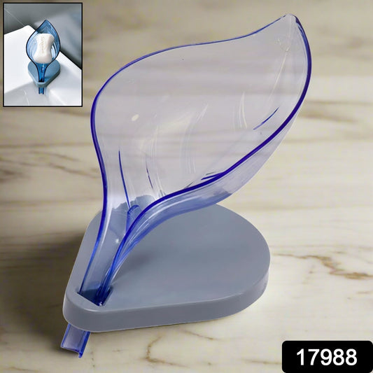 Plastic Leaf Shape Soap Box Self Draining Bathroom Soap Holder, Decorative Drainage Plastic Soap Dish with Draining Tray (Mix Color / 1 Pc) Your Brand