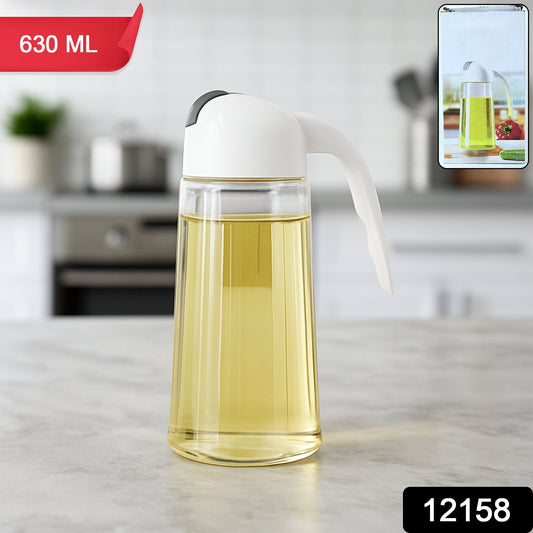 Kitchen Glass Oil Bottle Dispenser Automatic Opening Closing Home Bottles For Oil And Vinegar Honey Olive Oil Container (630ml) Your Brand