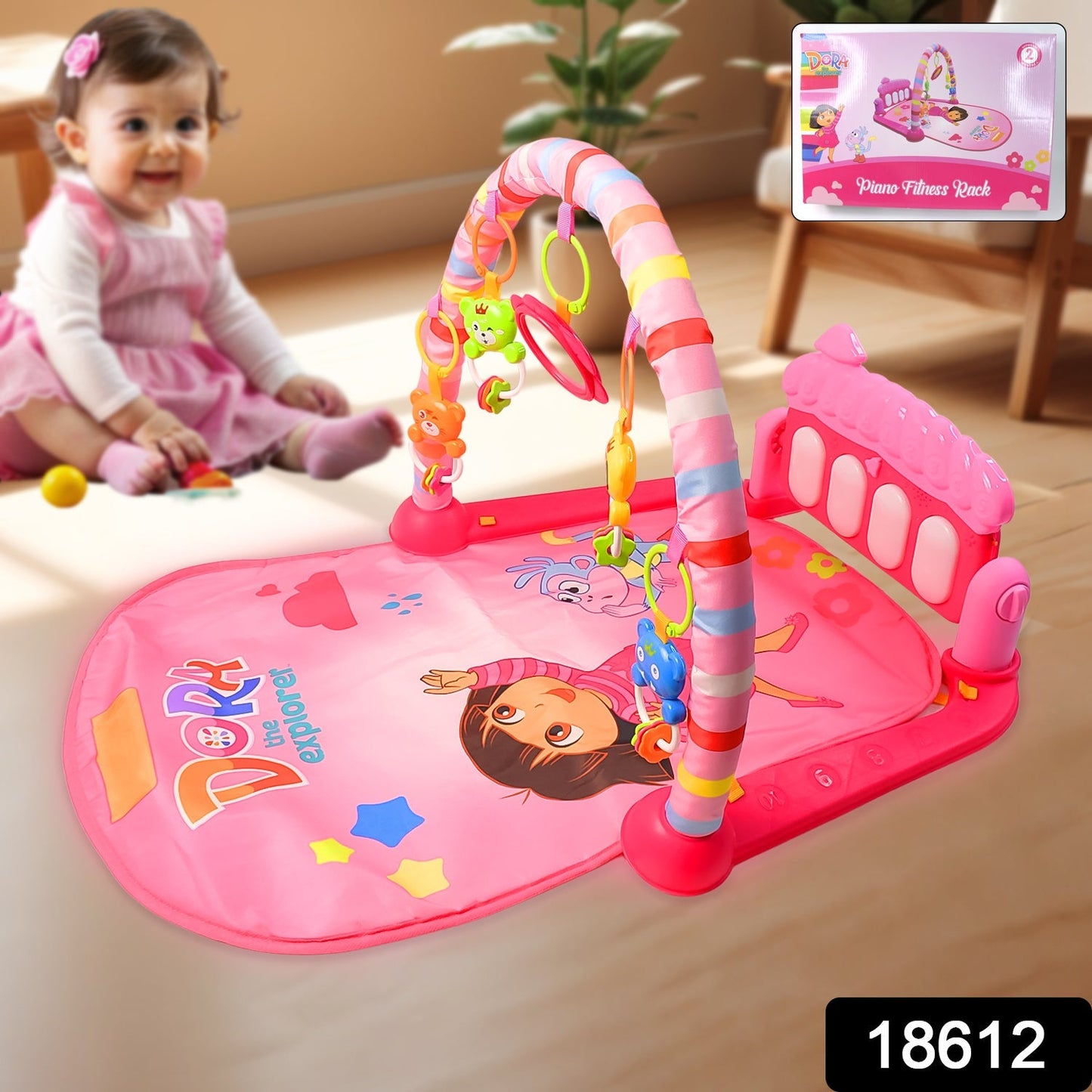 2in1 Baby Kick and Play Piano Gym Mat & Fitness Rack (1 Set) Your Brand