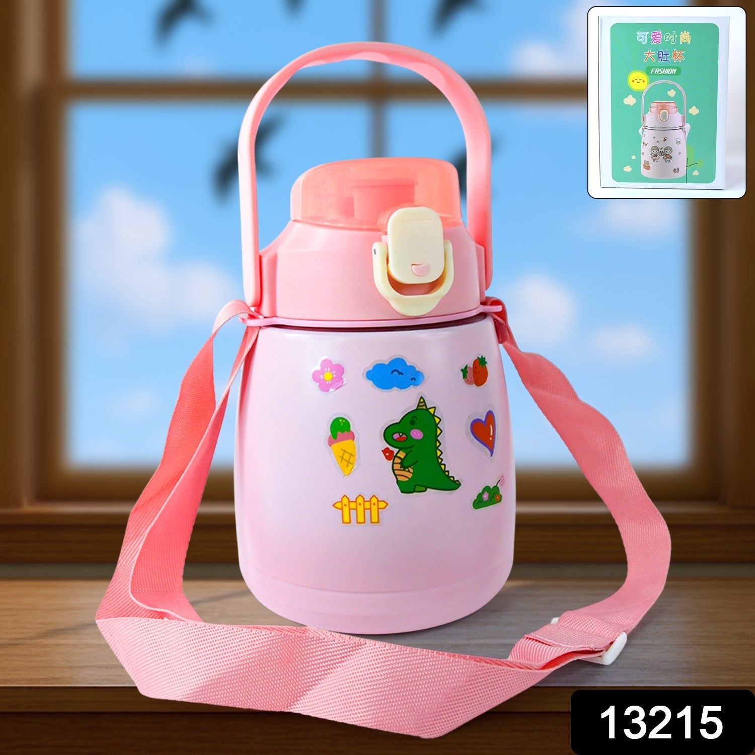 Stainless Steel Vacuum Insulated Water Bottle with Handle & Sticker (700 ML) Your Brand