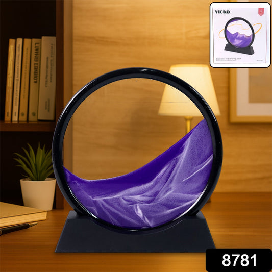 3D Moving Sand Art – Liquid Motion Deep Sea Sandscape with Round Glass Frame (1 Pc) Your Brand