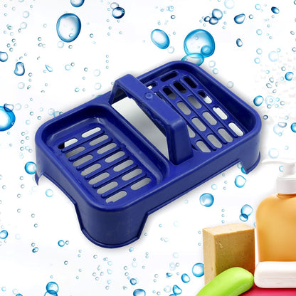2in1 Plastic Soap Case, Dual Section Soap Holder for Bathroom or Kitchen Sink ,Sabudani(1 Pc / Multicolor) Your Brand
