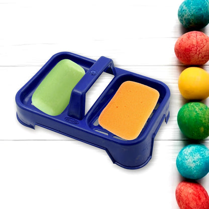 2in1 Plastic Soap Case, Dual Section Soap Holder for Bathroom or Kitchen Sink ,Sabudani(1 Pc / Multicolor) Your Brand