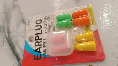 Your Brand soft foam noise cancelling earplugs in vibrant colors with a carrying case