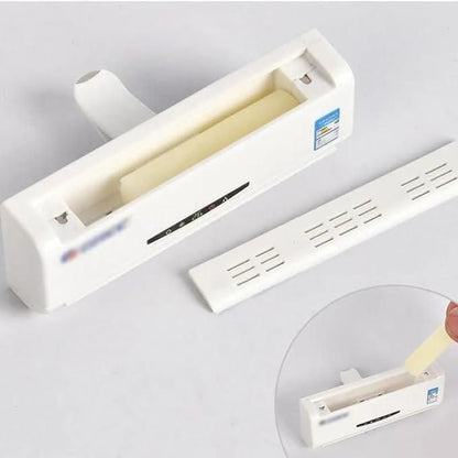Solar powered car air freshener with a sleek white design and easy installation for refreshing your vehicle