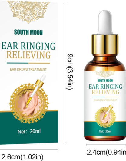 South Moon ear ringing relief drops 20ml bottle with dropper and packaging for ear drops treatment