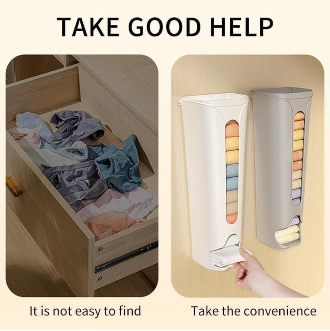 THE GIR FARMER space saving wall storage for organized towels with easy dispense and neat stacking