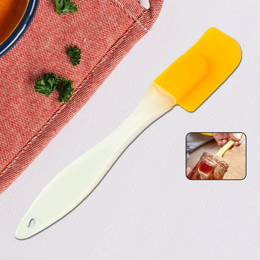 Silicone Spatula in Yellow for Cooking and Baking with Easy Grip Handle