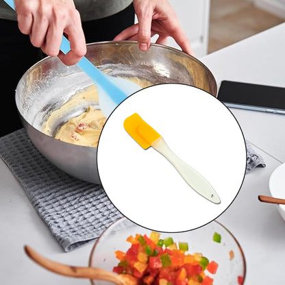 Silicone Spatula in Blue and Orange for Mixing and Baking in the Kitchen