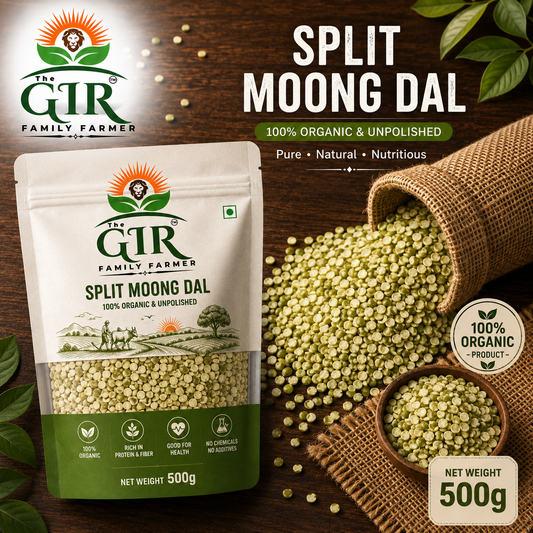 Organic Split Moong Dal Pure & Natural | The Gir Farmer