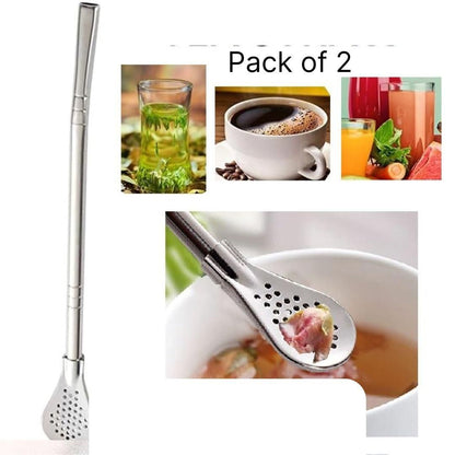 The Gir Farmer stainless steel drinking straws with built-in infuser for tea coffee and juice