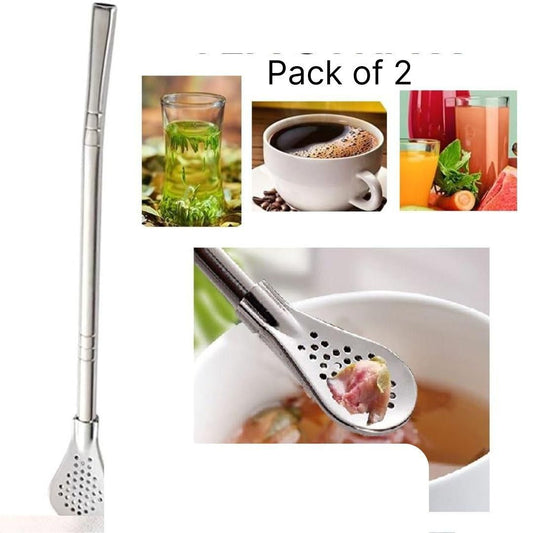 The Gir Farmer stainless steel drinking straws with built-in infuser for tea coffee and juice