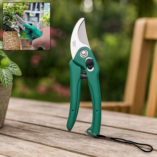 stainless steel garden scissors with ergonomic grip for precise cutting in the garden