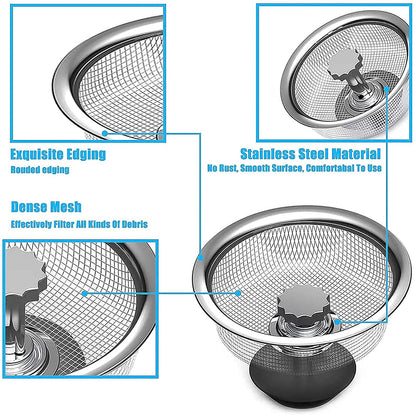 Your Brand stainless steel sink strainer with dense mesh and exquisite edging for effective debris filtration