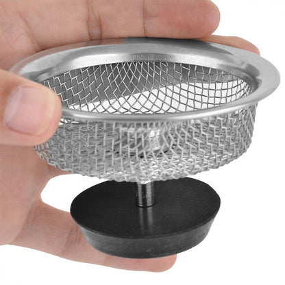 Handheld stainless steel sink strainer with a mesh design for effective drainage and debris collection