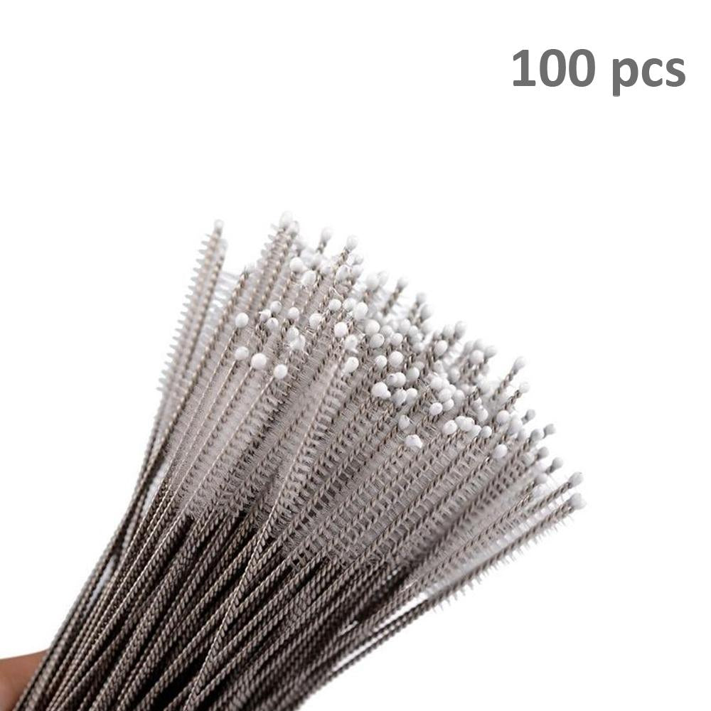 100 Pack of stainless steel straw cleaning brush for easy and effective straw maintenance