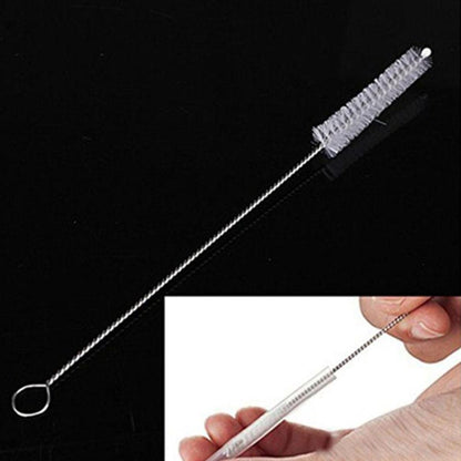 Stainless steel straw cleaning brush with flexible bristles for easy and effective cleaning