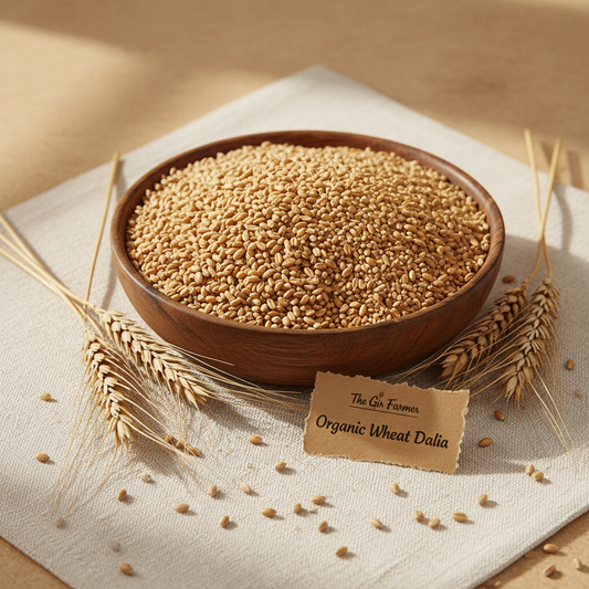 The Gir Farmer Organic Wheat Dalia (Coarse/Fine) | High Fiber Broken Wheat