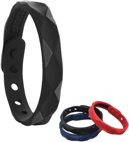Variety of sugar control silicon bands in black, red, and blue for better health management