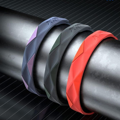 Set of colorful silicone bands including red, gray, and purple for sugar control silicon band users