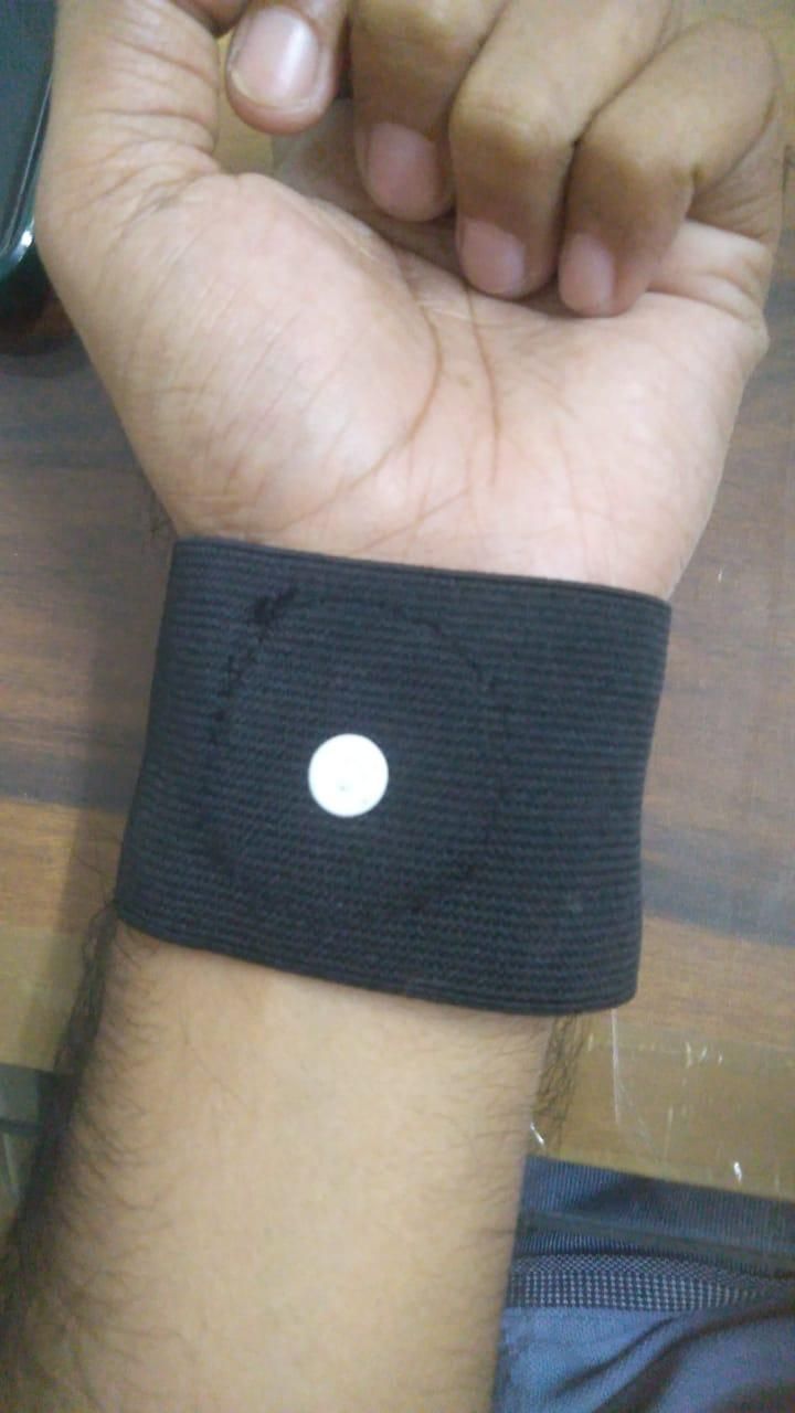 Black sugar control wristband designed to help monitor glucose levels easily