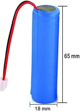 UttamRobotics 18650 lithium ion battery 3.7V 2000mAh blue cylinder with red black leads and connector