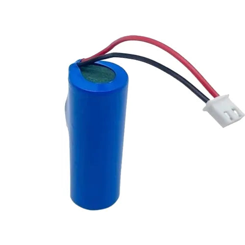 UttamRobotics blue cylindrical 18650 lithium ion battery 3.7V 2000mAh with red and black wires and white connector