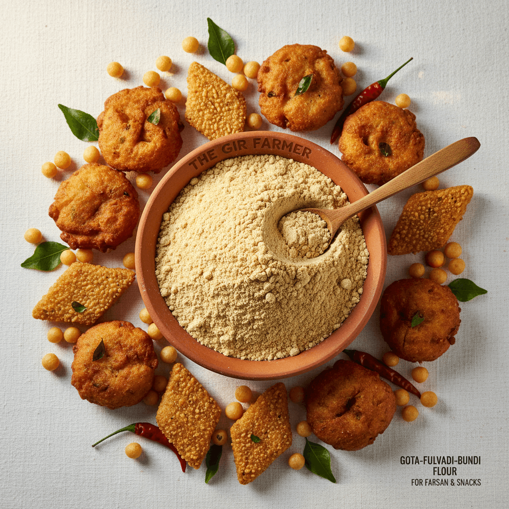 Gota Fulwadi-Bundi Flour from The Gir Farmer, a chickpea flour is besan, perfect for making tasty snacks