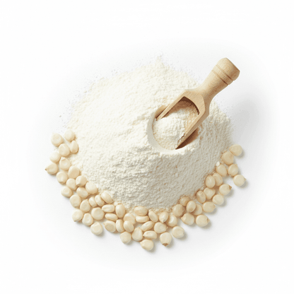 White corn flour tortilla mix with a wooden scoop, perfect for making fresh tortillas