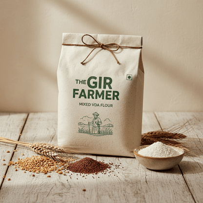The Gir Farmer Mixed VDA Flour in eco-friendly package for preparing delicious Gujarati food snacks