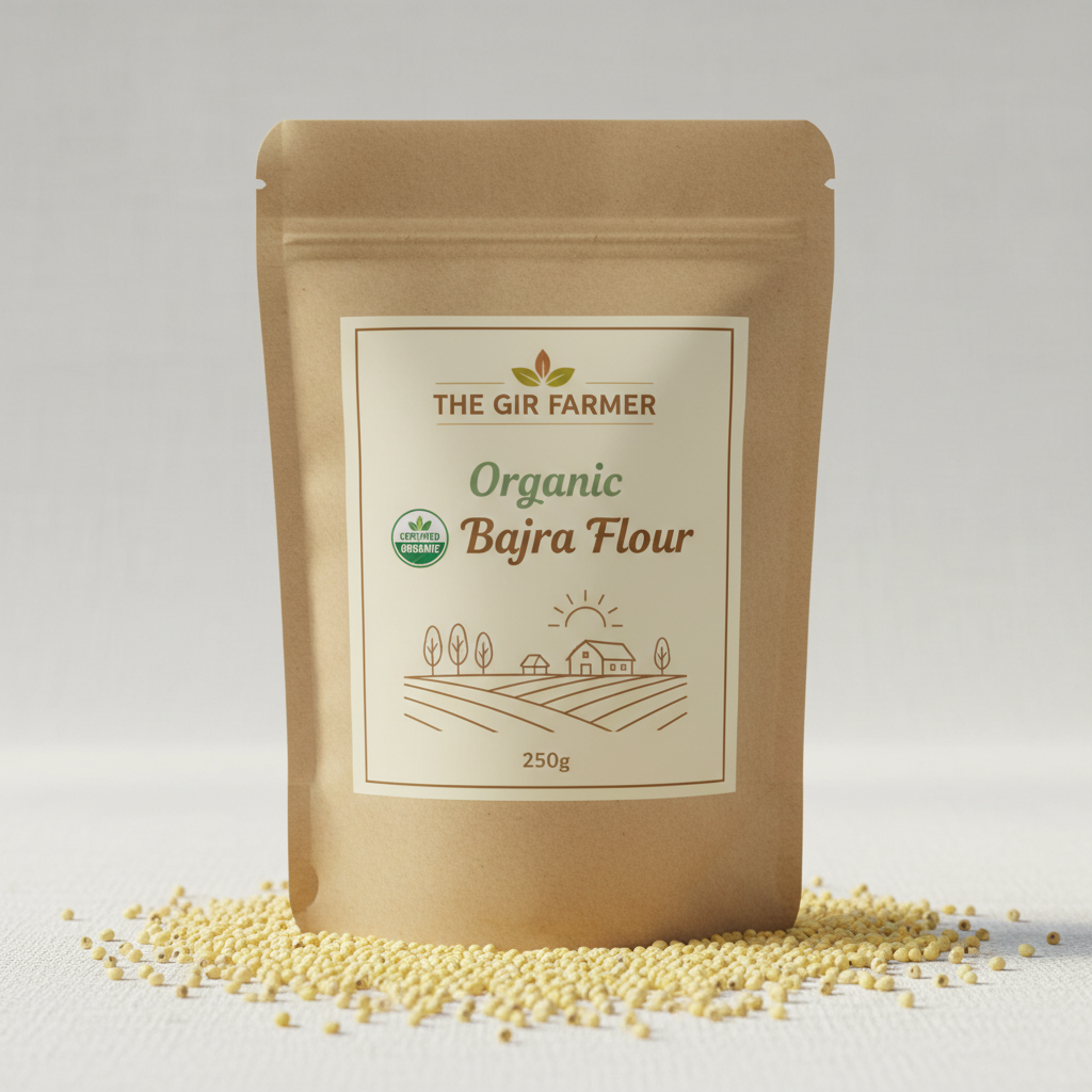 The Gir Farmer Organic Bajra Flour (Millet Flour) | Gluten Free High Fiber Pearl Millet Atta