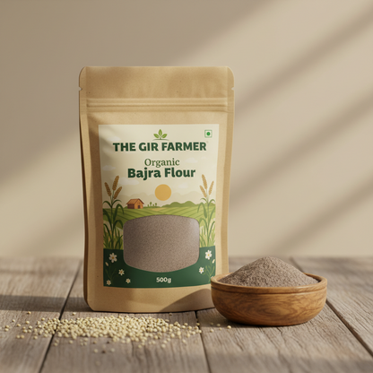 The Gir Farmer Organic Bajra Flour (Millet Flour) | Gluten Free High Fiber Pearl Millet Atta