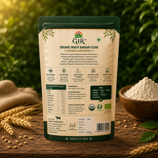 Organic Wheat Bhakhri Flour from The Gir Farmer, perfect for healthy traditional Indian flatbreads
