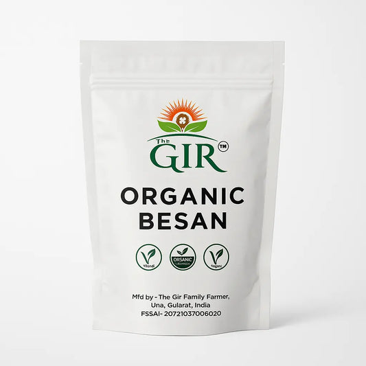 THE GIR FARMER Organic Besan Flour in eco-friendly packaging for healthy cooking