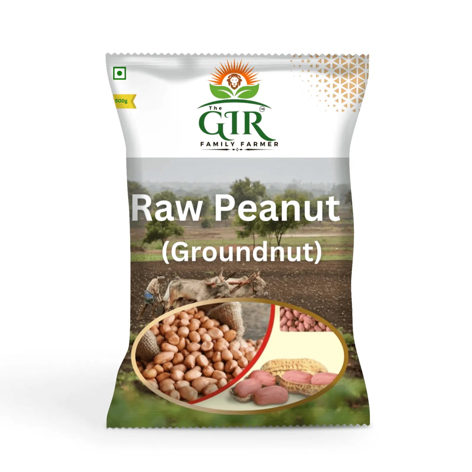 THE GIR FARMER Organic Raw Peanuts Pack with Groundnut Image for Healthy Snacking