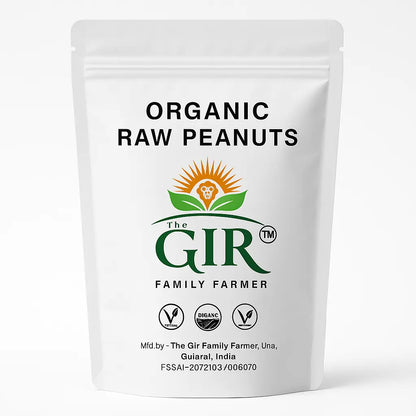 The Gir Farmer Organic Raw Peanuts in a resealable bag for healthy snacking