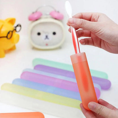 Your Brand Toothbrush Travel Covers in Orange with Easy Opening for Convenient Travel Hygiene