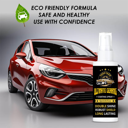 Ultimate ceramic coating spray for cars, eco-friendly formula, easy application for a long-lasting shine